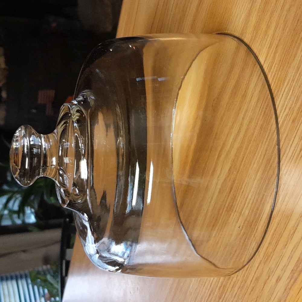 Clear Glass Cloche Dome With Knob 5.5" High x 6.25" W